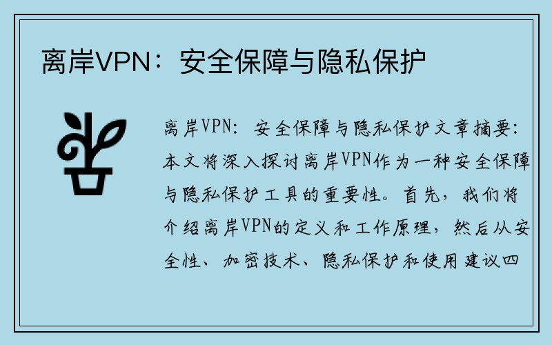 离岸VPN：安全保障与隐私保护